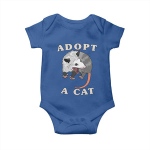 Funny Opossum Meme Baby Onesie Adopt A Cat Possum Team Trash Vibes TS02 Royal Blue Print Your Wear