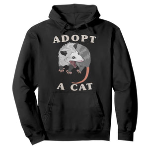 Funny Opossum Meme Hoodie Adopt A Cat Possum Team Trash Vibes TS02 Black Print Your Wear