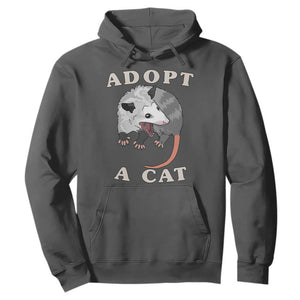 Funny Opossum Meme Hoodie Adopt A Cat Possum Team Trash Vibes TS02 Dark Heather Print Your Wear