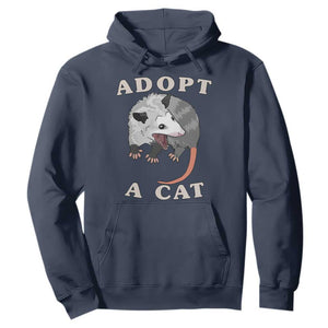 Funny Opossum Meme Hoodie Adopt A Cat Possum Team Trash Vibes TS02 Navy Print Your Wear