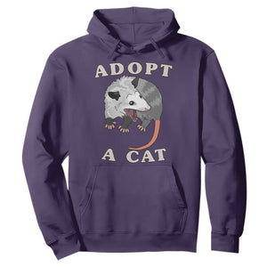 Funny Opossum Meme Hoodie Adopt A Cat Possum Team Trash Vibes TS02 Purple Print Your Wear