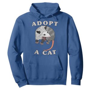 Funny Opossum Meme Hoodie Adopt A Cat Possum Team Trash Vibes TS02 Royal Blue Print Your Wear