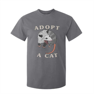 Funny Opossum Meme T Shirt For Kid Adopt A Cat Possum Team Trash Vibes TS02 Charcoal Print Your Wear