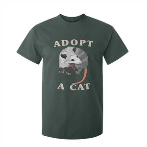 Funny Opossum Meme T Shirt For Kid Adopt A Cat Possum Team Trash Vibes TS02 Dark Forest Green Print Your Wear