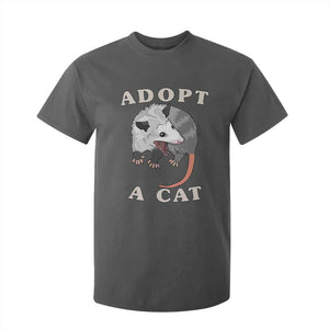 Funny Opossum Meme T Shirt For Kid Adopt A Cat Possum Team Trash Vibes TS02 Dark Heather Print Your Wear