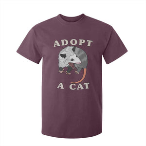 Funny Opossum Meme T Shirt For Kid Adopt A Cat Possum Team Trash Vibes TS02 Maroon Print Your Wear