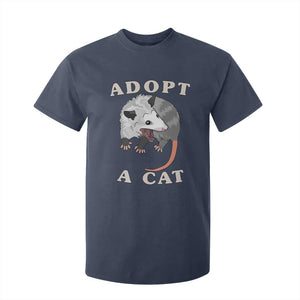 Funny Opossum Meme T Shirt For Kid Adopt A Cat Possum Team Trash Vibes TS02 Navy Print Your Wear