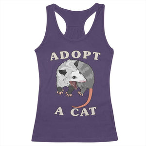 Funny Opossum Meme Racerback Tank Top Adopt A Cat Possum Team Trash Vibes TS02 Purple Print Your Wear