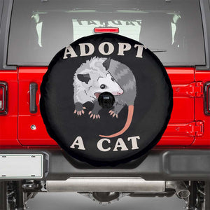 Funny Opossum Meme Spare Tire Cover Adopt A Cat Possum Team Trash Vibes TS02 Black Print Your Wear