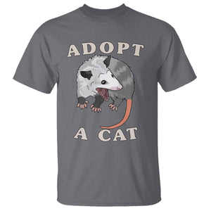 Funny Opossum Meme T Shirt Adopt A Cat Possum Team Trash Vibes TS02 Charcoal Print Your Wear