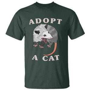 Funny Opossum Meme T Shirt Adopt A Cat Possum Team Trash Vibes TS02 Dark Forest Green Print Your Wear