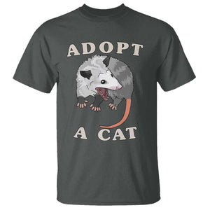 Funny Opossum Meme T Shirt Adopt A Cat Possum Team Trash Vibes TS02 Dark Heather Print Your Wear