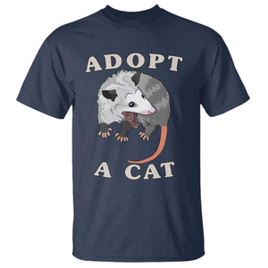 Funny Opossum Meme T Shirt Adopt A Cat Possum Team Trash Vibes TS02 Navy Print Your Wear