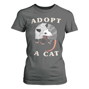 Funny Opossum Meme T Shirt For Women Adopt A Cat Possum Team Trash Vibes TS02 Dark Heather Print Your Wear