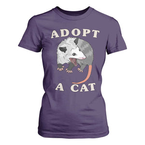 Funny Opossum Meme T Shirt For Women Adopt A Cat Possum Team Trash Vibes TS02 Purple Print Your Wear