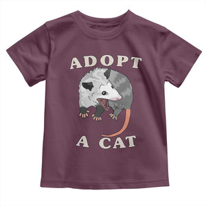 Funny Opossum Meme Toddler T Shirt Adopt A Cat Possum Team Trash Vibes TS02 Maroon Print Your Wear