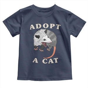 Funny Opossum Meme Toddler T Shirt Adopt A Cat Possum Team Trash Vibes TS02 Navy Print Your Wear