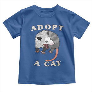 Funny Opossum Meme Toddler T Shirt Adopt A Cat Possum Team Trash Vibes TS02 Royal Blue Print Your Wear