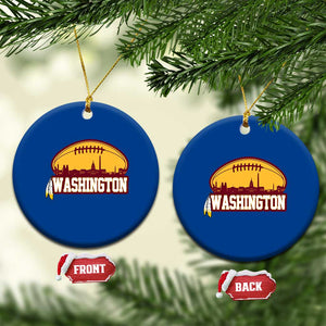 Washington Skyline Native American Feather Pride Ceramic Ornament Football Sports Fan TS02 1pc Blue Print Your Wear