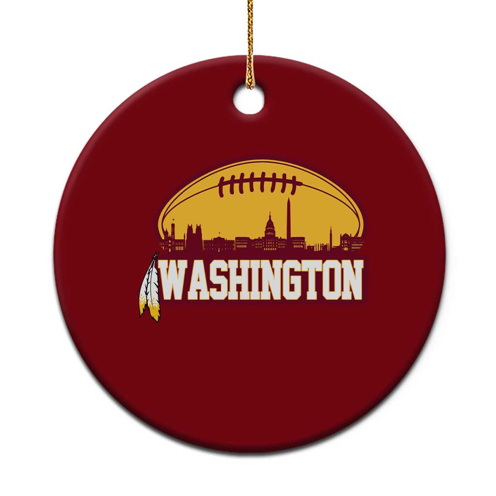 Washington Skyline Native American Feather Pride Ceramic Ornament Football Sports Fan TS02 1pc Red Print Your Wear