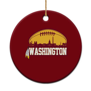 Washington Skyline Native American Feather Pride Ceramic Ornament Football Sports Fan TS02 1pc Red Print Your Wear