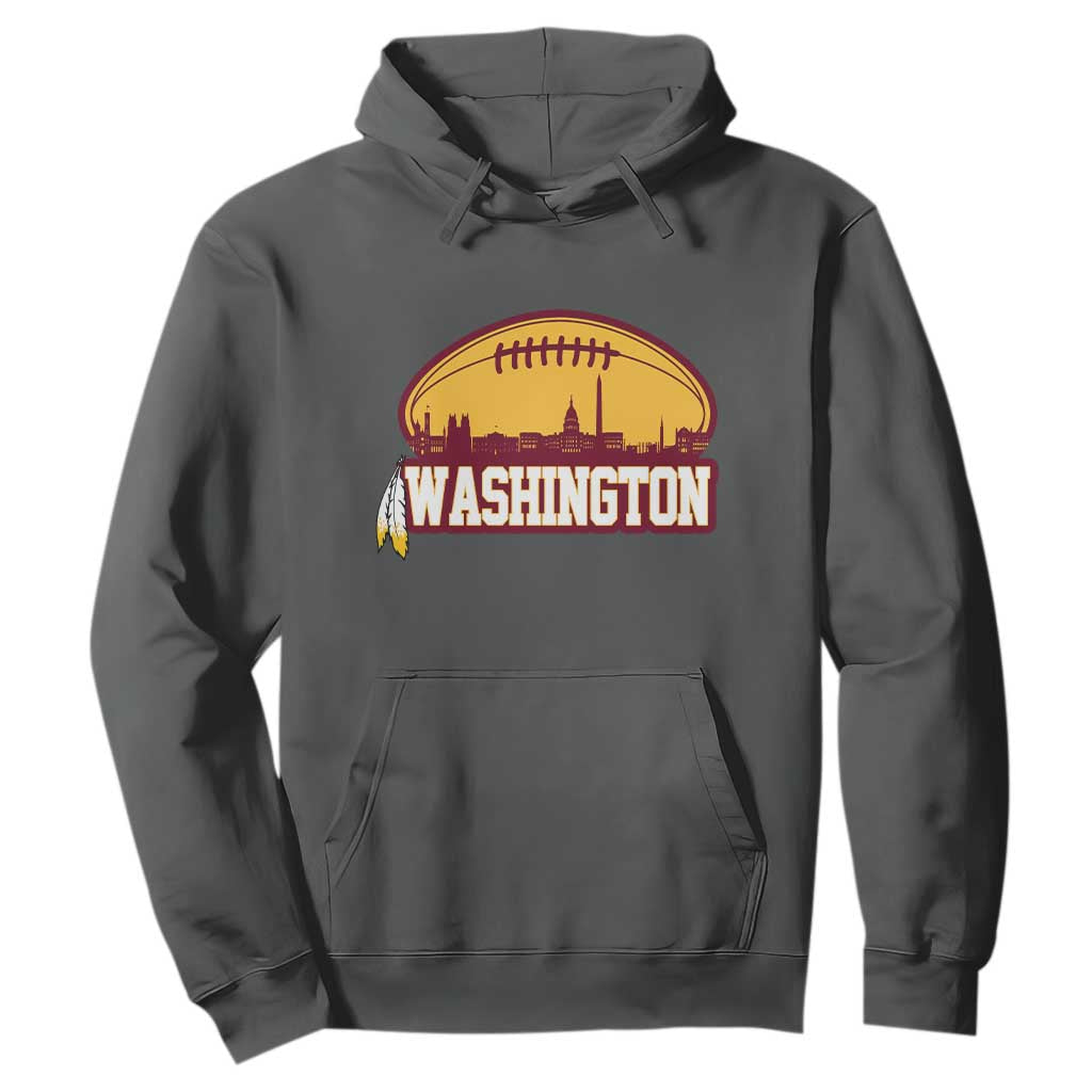Washington Skyline Native American Feather Pride Hoodie Football Sports Fan TS02 Dark Heather Print Your Wear