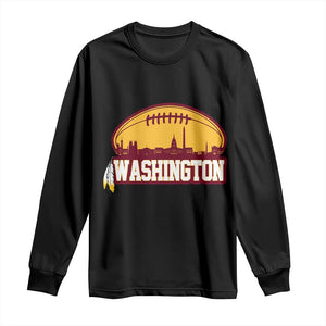Washington Skyline Native American Feather Pride Long Sleeve Shirt Football Sports Fan TS02 Black Print Your Wear
