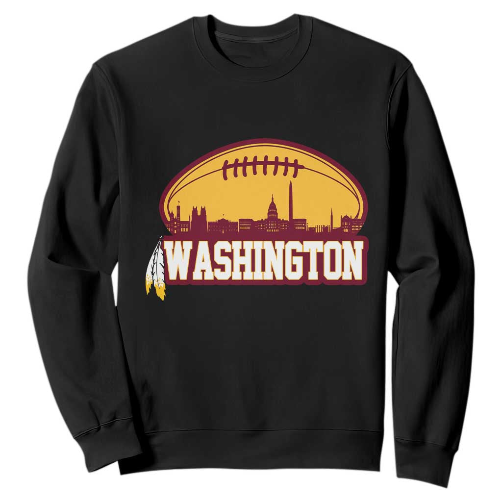 Washington Skyline Native American Feather Pride Sweatshirt Football Sports Fan TS02 Black Print Your Wear