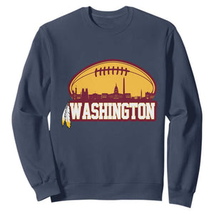 Washington Skyline Native American Feather Pride Sweatshirt Football Sports Fan TS02 Navy Print Your Wear