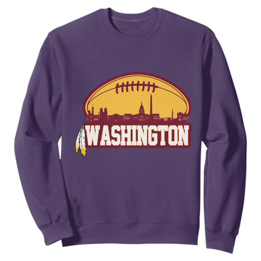 Washington Skyline Native American Feather Pride Sweatshirt Football Sports Fan TS02 Purple Print Your Wear