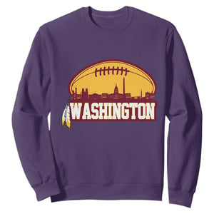 Washington Skyline Native American Feather Pride Sweatshirt Football Sports Fan TS02 Purple Print Your Wear