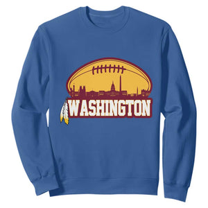Washington Skyline Native American Feather Pride Sweatshirt Football Sports Fan TS02 Royal Blue Print Your Wear