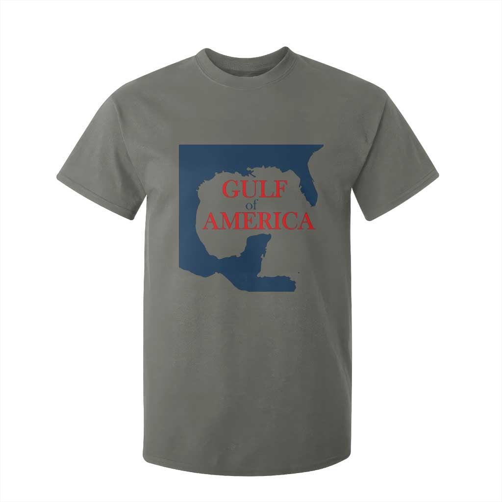 Trump America's Gulf T Shirt For Kid North America Map TS02 Military Green Print Your Wear