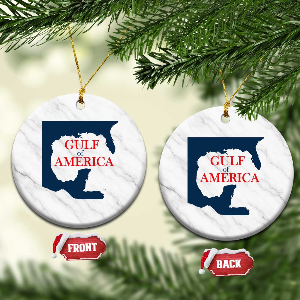 Trump America's Gulf Ceramic Ornament North America Map TS02 1pc White Marble Print Your Wear