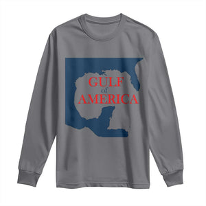 Trump America's Gulf Long Sleeve Shirt North America Map TS02 Charcoal Print Your Wear