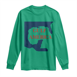 Trump America's Gulf Long Sleeve Shirt North America Map TS02 Irish Green Print Your Wear