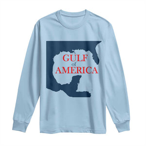 Trump America's Gulf Long Sleeve Shirt North America Map TS02 Light Blue Print Your Wear