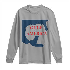 Trump America's Gulf Long Sleeve Shirt North America Map TS02 Sport Gray Print Your Wear