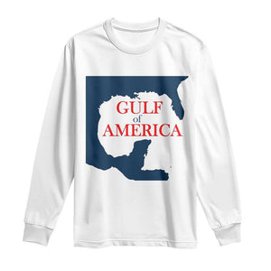 Trump America's Gulf Long Sleeve Shirt North America Map TS02 White Print Your Wear