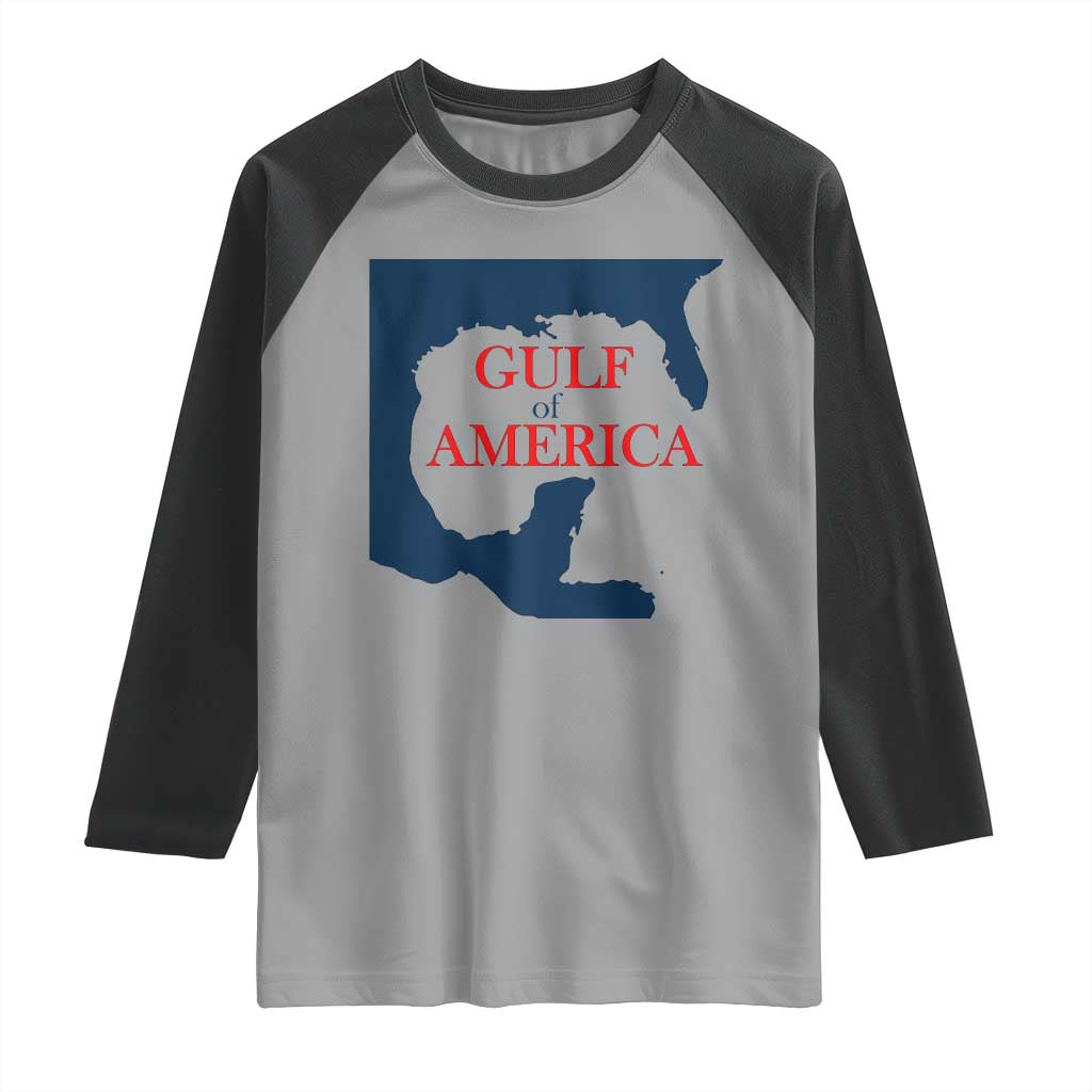 Trump America's Gulf Raglan Shirt North America Map TS02 Sport Gray Black Print Your Wear