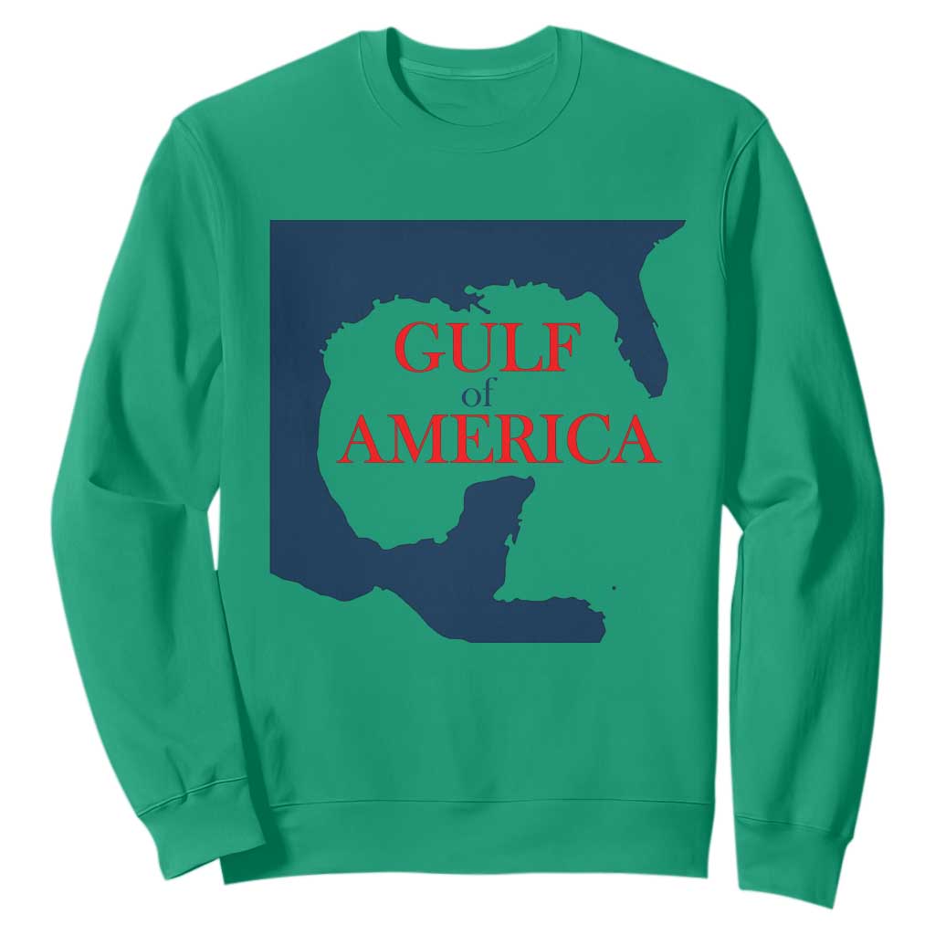 Trump America's Gulf Sweatshirt North America Map TS02 Irish Green Print Your Wear