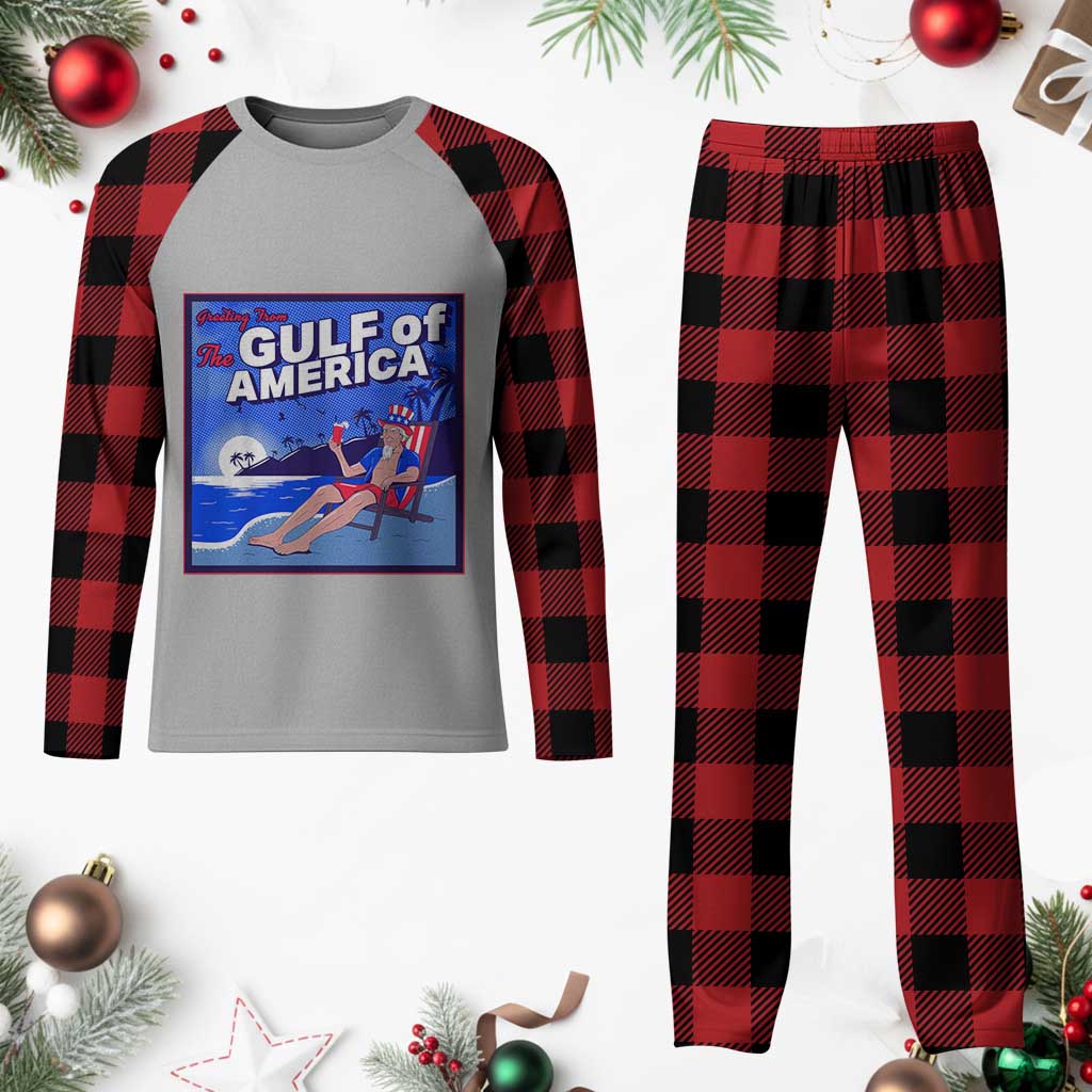 Trump America's Gulf Plaid Pajama Set Greeting from the Patriot Uncle Sam TS02 Buffalo Plaid Print Your Wear