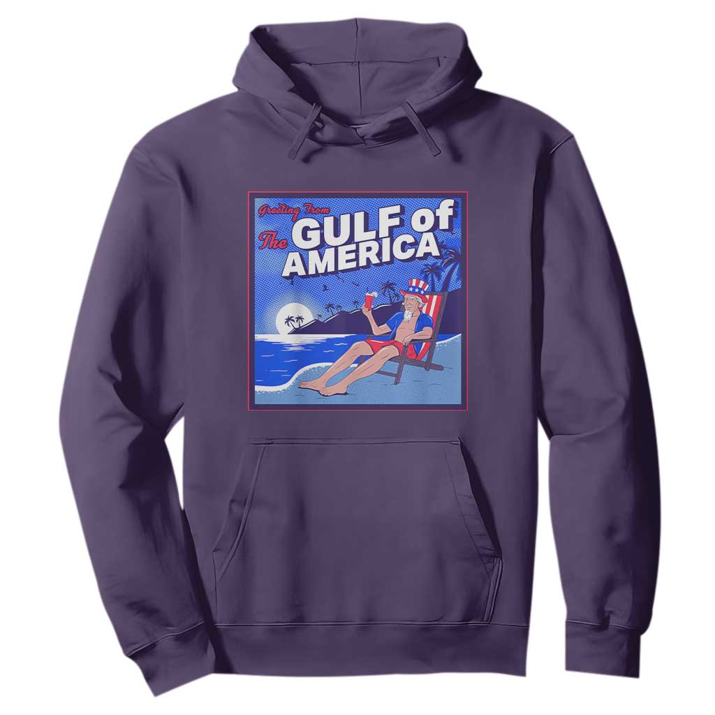 Trump America's Gulf Hoodie Greeting from the Patriot Uncle Sam TS02 Purple Print Your Wear