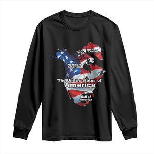 Trump America's Gulf Long Sleeve Shirt Northen America Map American Flag TS02 Black Print Your Wear