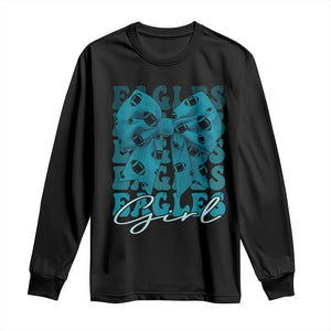 Eagle Girls Long Sleeve Shirt Midnight Green Coquette Bow Retro Vintage TS02 Black Print Your Wear