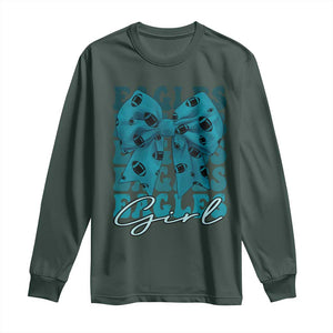 Eagle Girls Long Sleeve Shirt Midnight Green Coquette Bow Retro Vintage TS02 Dark Forest Green Print Your Wear