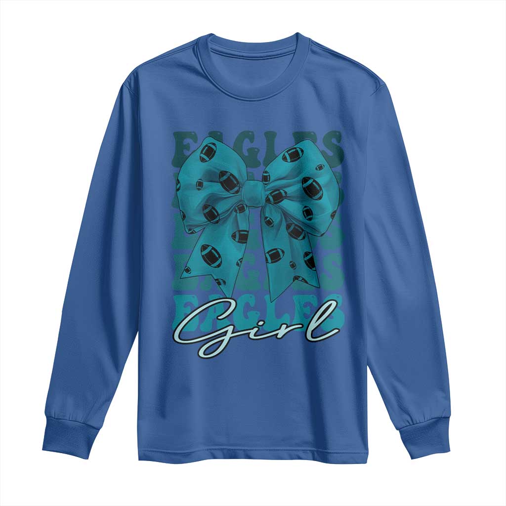 Eagle Girls Coquette Bow Retro Vintage Long Sleeve Shirt TS02 Royal Blue Print Your Wear