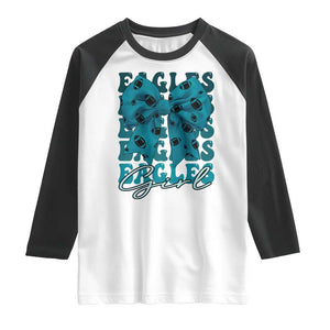 Eagle Girls Coquette Bow Retro Vintage Raglan Shirt TS02 White Black Print Your Wear