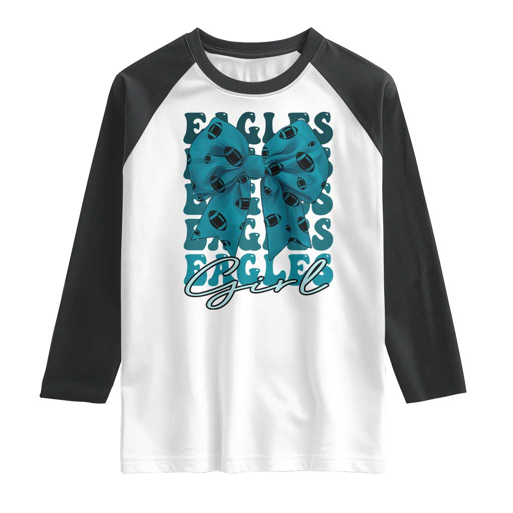 Eagle Girls Coquette Bow Retro Vintage Raglan Shirt TS02 White Black Print Your Wear