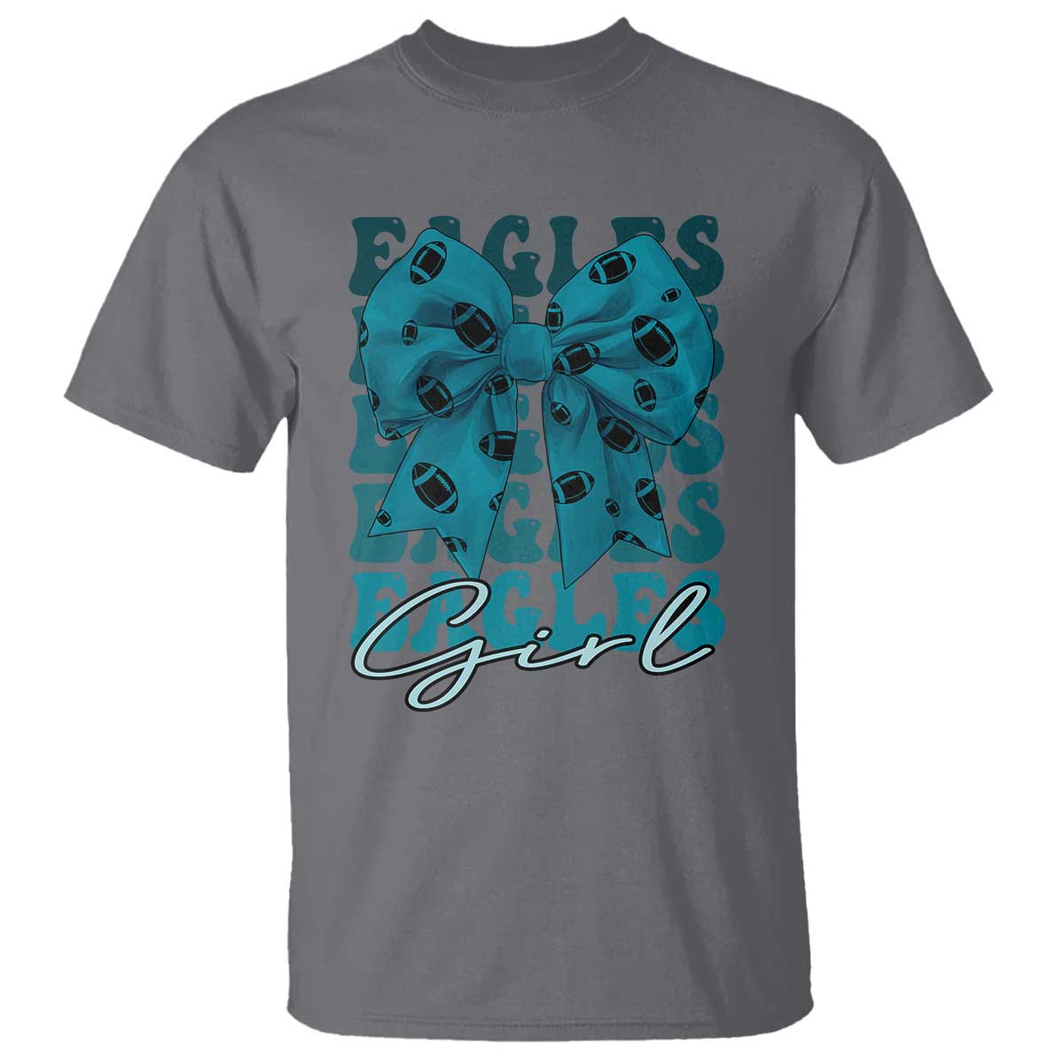 Eagle Girls Coquette Bow Retro Vintage T Shirt TS02 Charcoal Print Your Wear